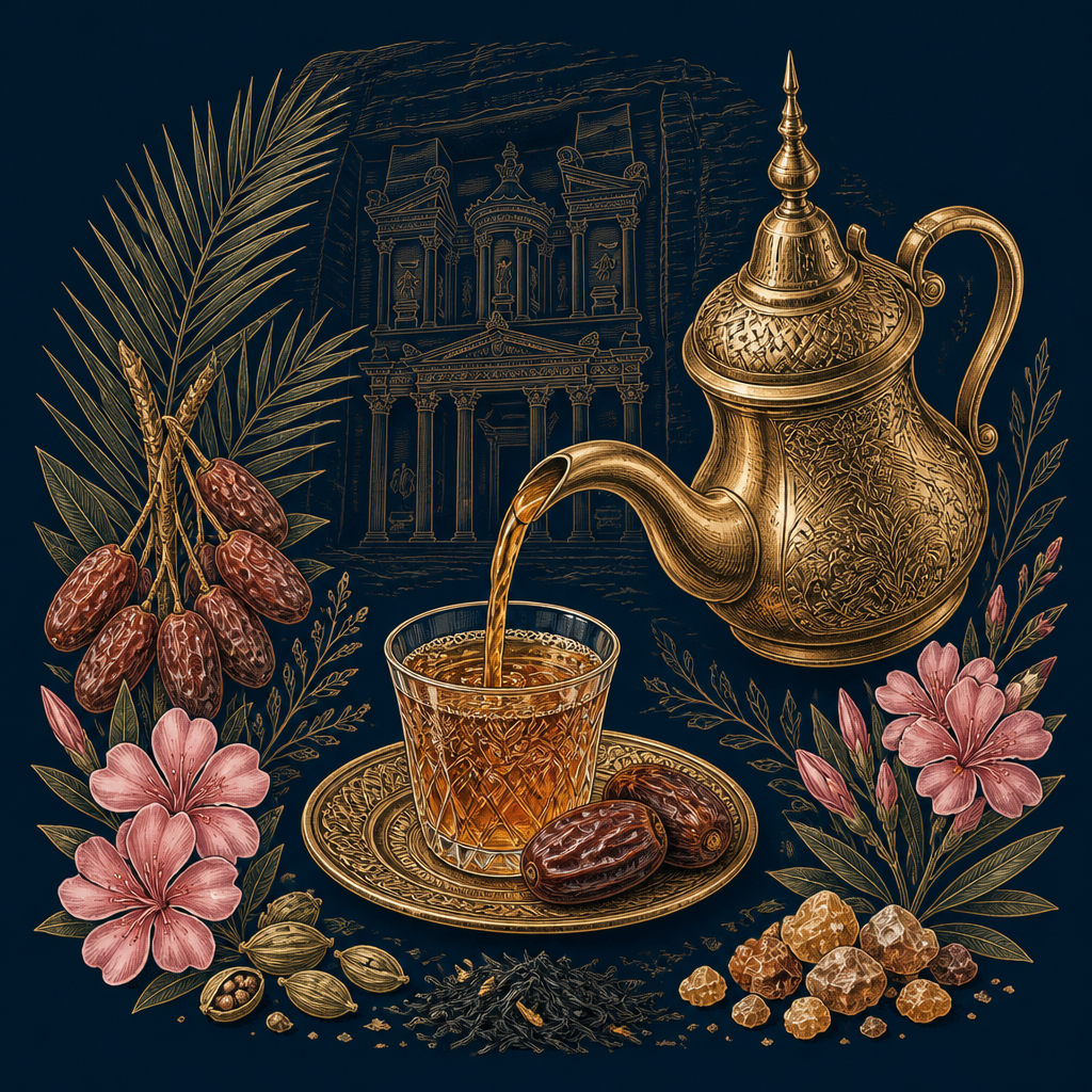 Ilustración carboncillo dorado de Petra